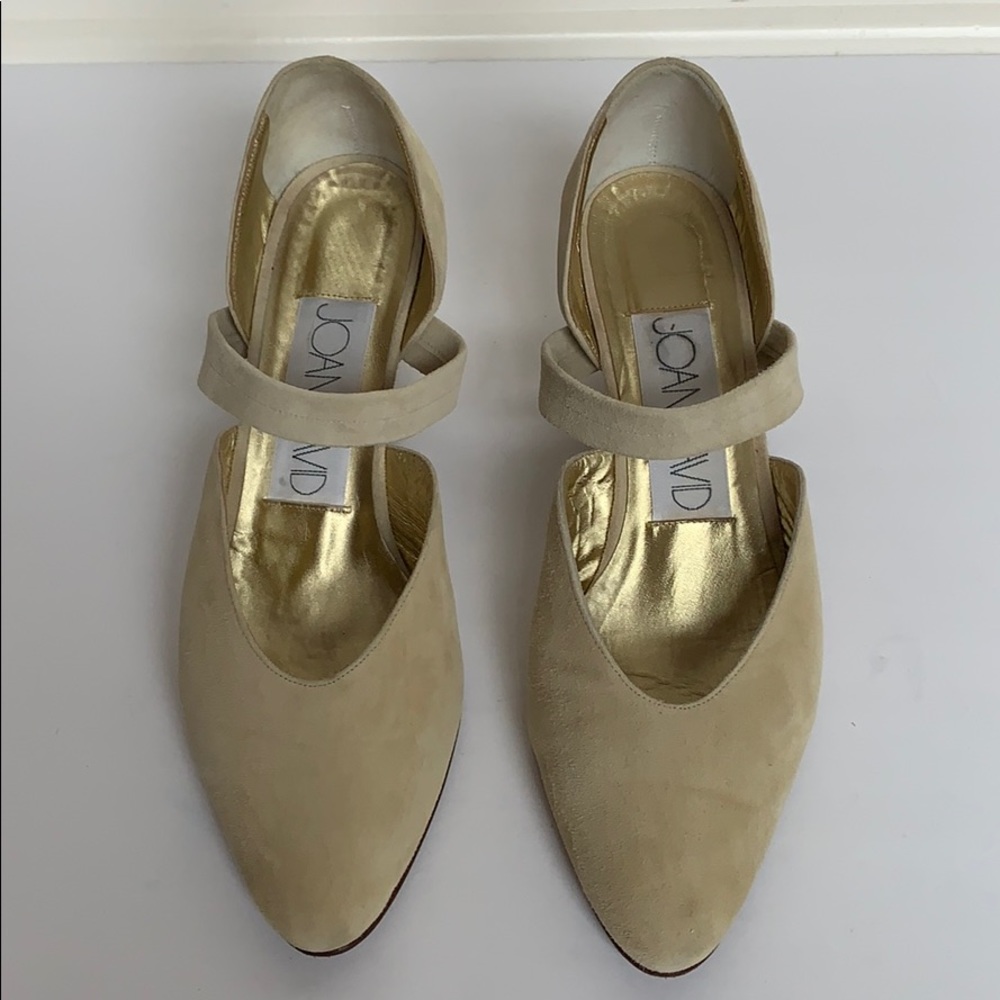 JOAN & DAVID Cream Suede Heels